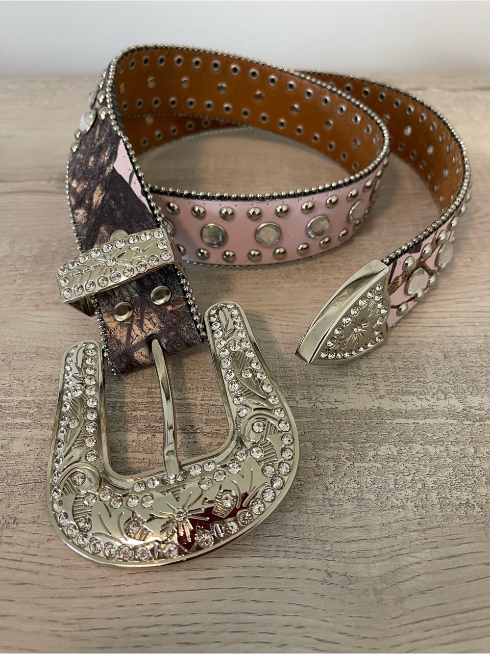 Blazing Roxx leather camo and pink with rhinestone belt rodeo western festival
